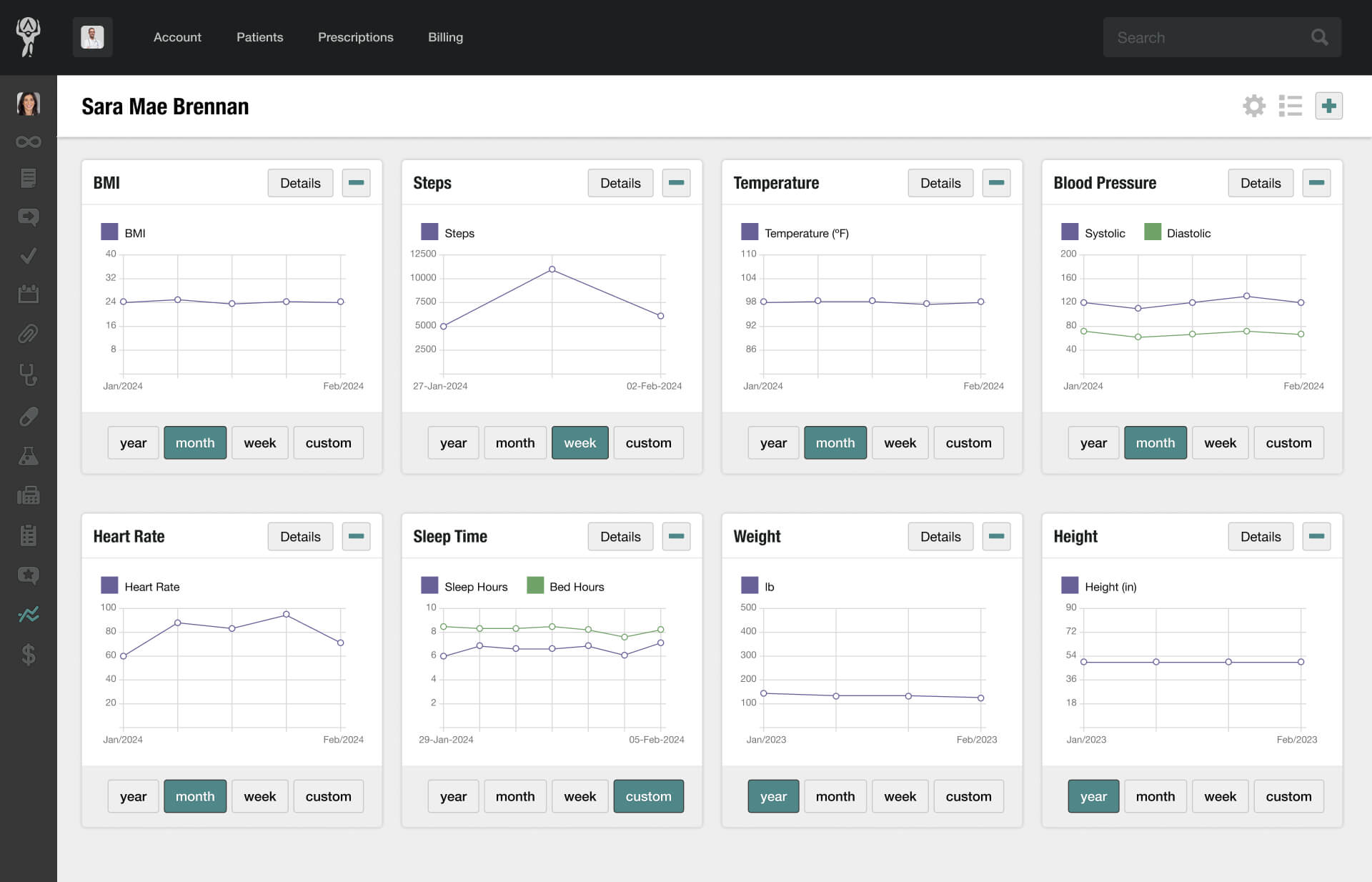 Screenshot of the Patient Page
