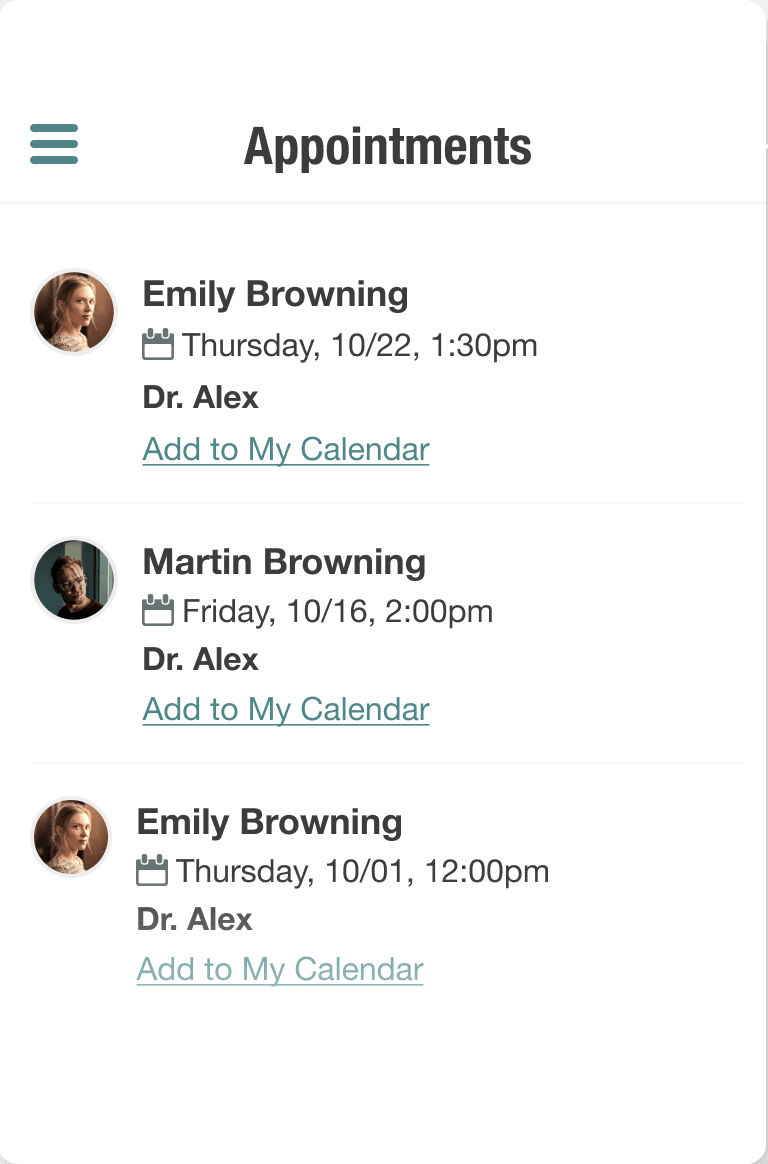 Atlas.md Patient Hub — appointments